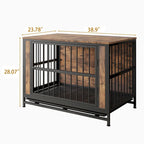 Mobili per Cani, Tavolino per Cani in Legno, Gabbia per Cani da 38,9 con 2 Ante Scorrevoli e Telaio in Ferro Spesso, Cuccia Decorativa per Animali Domestici