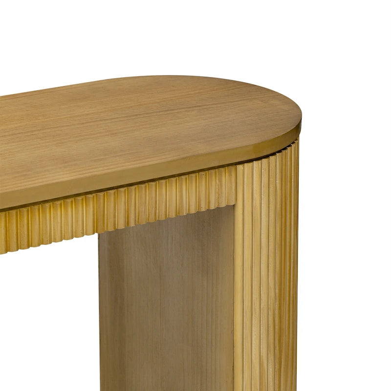 Consolle dal design curvo con motivo a strisce verticali unico, adatta per soggiorno, studio e ingresso
