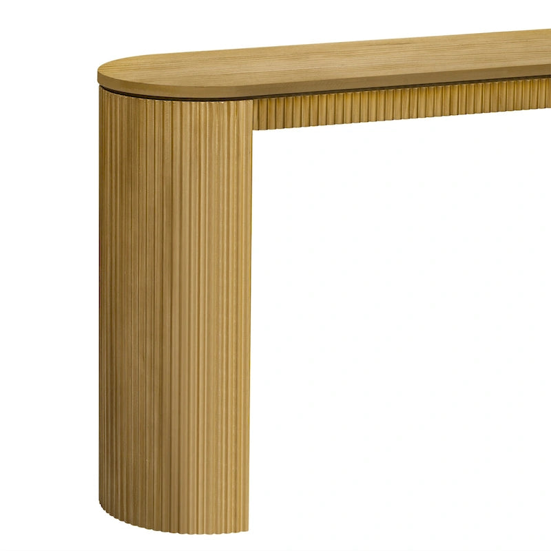 Consolle dal design curvo con motivo a strisce verticali unico, adatta per soggiorno, studio e ingresso