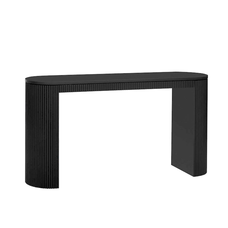 Consolle dal design curvo con motivo a strisce verticali unico, adatta per soggiorno, studio e ingresso