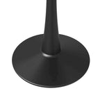 Tavolo da pranzo Bristol 32 rotondo minimalista per 4 persone, con piano in pietra sinterizzata e base a piedistallo in ferro nero per cucina e sala da pranzo