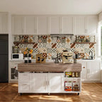 Carrello da cucina con isola pieghevole, 2 cassetti, 2 armadietti e portasciugamani Buffet Sidboard