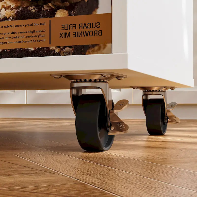 Carrello da cucina con isola pieghevole, 2 cassetti, 2 armadietti e portasciugamani Buffet Sidboard