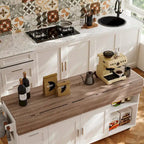 Carrello da cucina con isola pieghevole, 2 cassetti, 2 armadietti e portasciugamani Buffet Sidboard