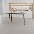 Tavolo da Pranzo Moderno Minimalista con Gambe Opache Effetto Marmo Allungabili per Cucina Soggiorno o Riunioni