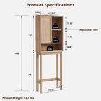 Mobiletto sopra il WC in rattan naturale, Mobiletto contenitore moderno