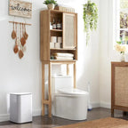 Mobiletto sopra il WC in rattan naturale, Mobiletto contenitore moderno