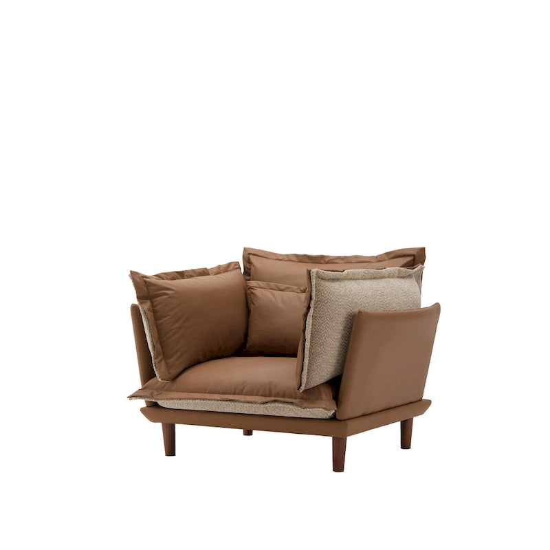 Poltrona Singola Oversize in Ciniglia Stile Moderno, Poltrona Relax per Soggiorno, Camera da Letto