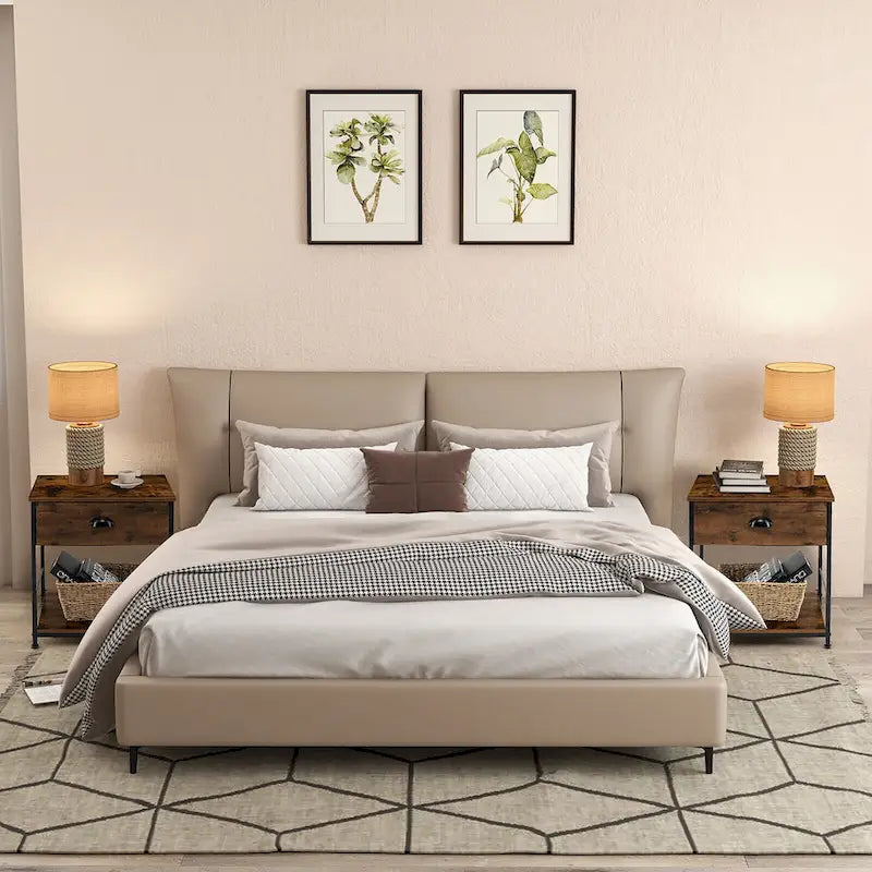 Comodino a 2 livelli con tavolino per camera da letto