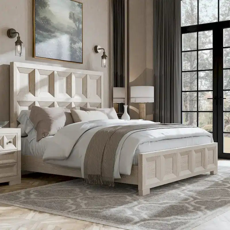 Letto in Legno Pannellato Stile Durem - Classico Moderno