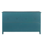 Mobili TV Moderni Coastal Color Teel con 2 Armadietti, 2 Cassetti e Maniglie Dorate per Soggiorno e Camera da Letto