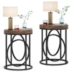 Tavolino Rotondo Moderno per Soggiorno, Comodino Alto e Stretto per Camera da Letto