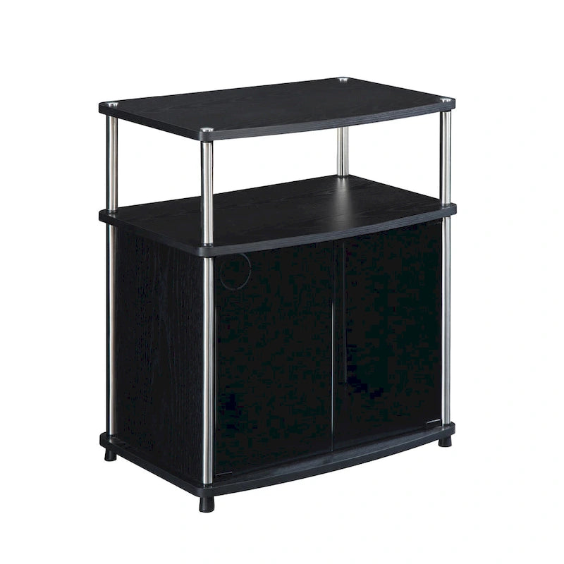 Mobile porta TV da 26" con mobiletto e mensola in vetro nero