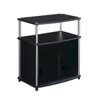 Mobile porta TV da 26" con mobiletto e mensola in vetro nero