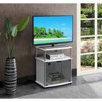 Mobile porta TV da 26" con mobiletto e mensola in vetro nero