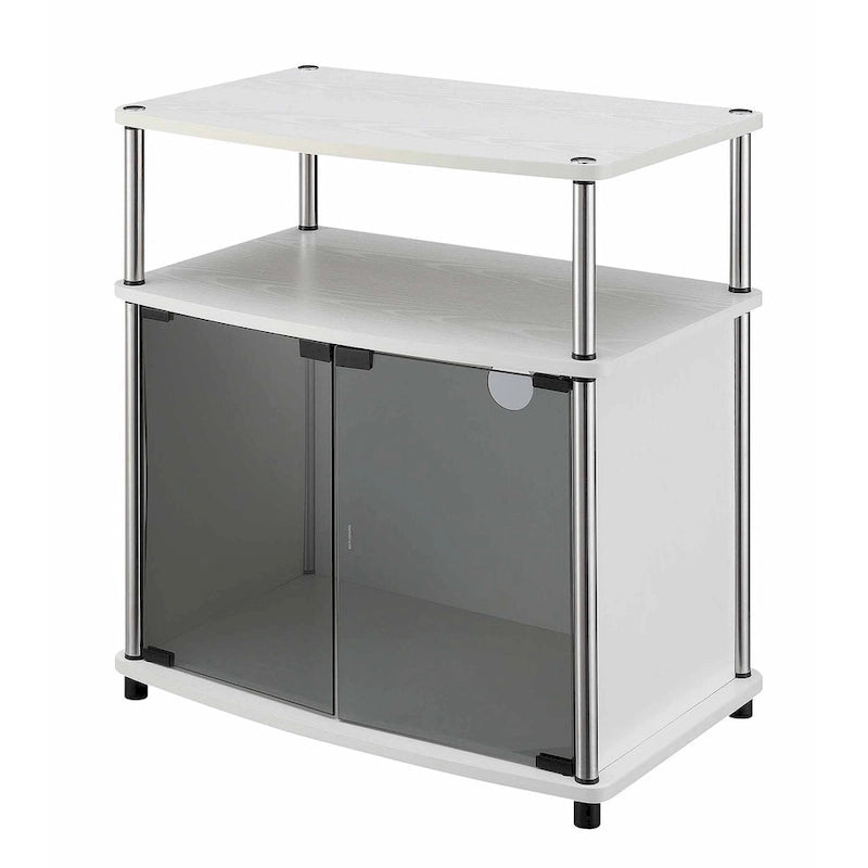 Mobile porta TV da 26" con mobiletto e mensola in vetro nero