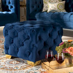 Pouf Glam Velvet con gambe dorate