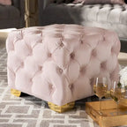 Pouf Glam Velvet con gambe dorate