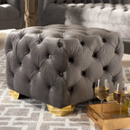Pouf Glam Velvet con gambe dorate