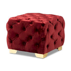 Pouf Glam Velvet con gambe dorate