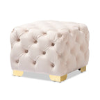 Pouf Glam Velvet con gambe dorate