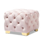 Pouf Glam Velvet con gambe dorate