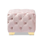 Pouf Glam Velvet con gambe dorate