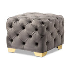 Pouf Glam Velvet con gambe dorate