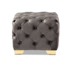 Pouf Glam Velvet con gambe dorate