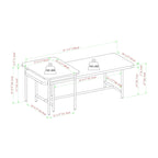 Set di 2 tavolini da caffè contemporanei a incastro - Design scanalato moderno