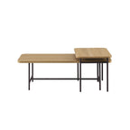 Set di 2 tavolini da caffè contemporanei a incastro - Design scanalato moderno