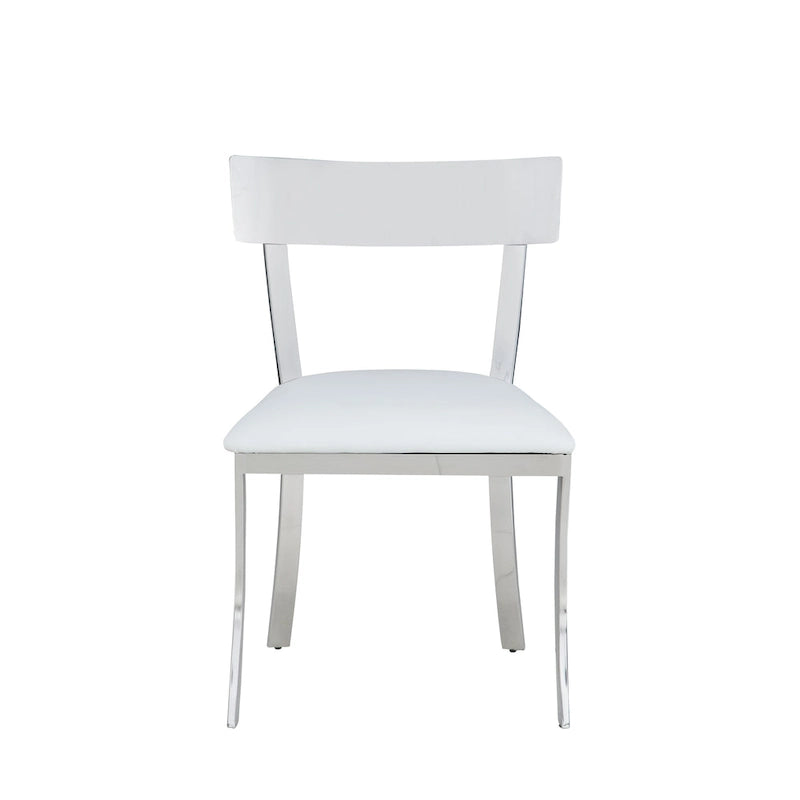 Sedia da pranzo con schienale curvo e rivestimento in similpelle - Set da 2