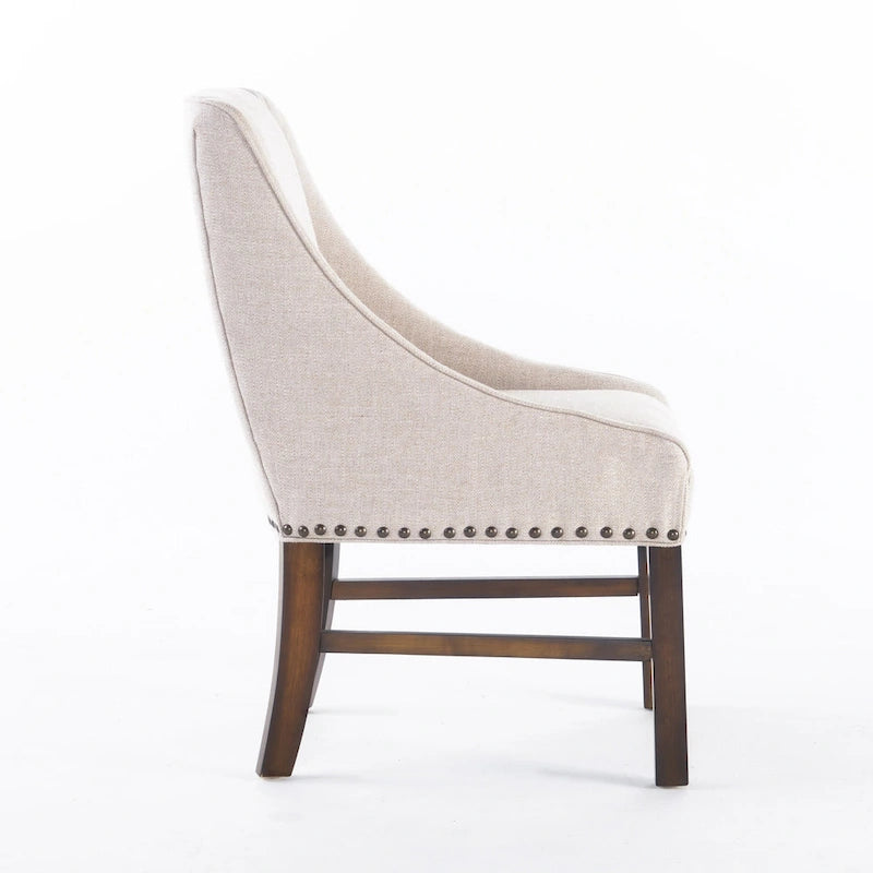 Sedia da pranzo di design contemporaneo imbottita con borchie decorative