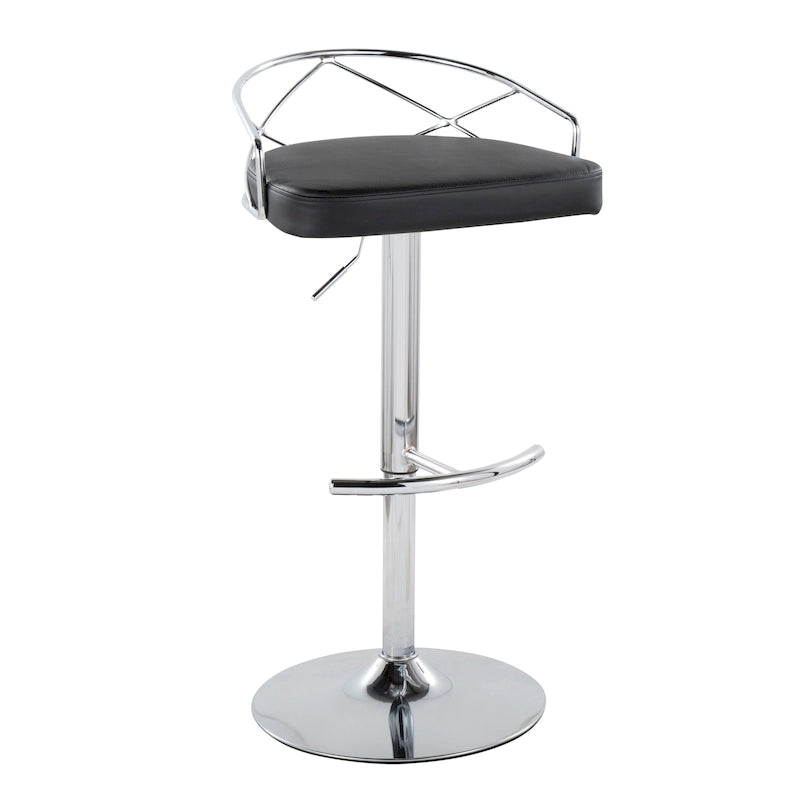 Set di 2 sgabelli da bar girevoli regolabili Glam - Velluto e similpelle