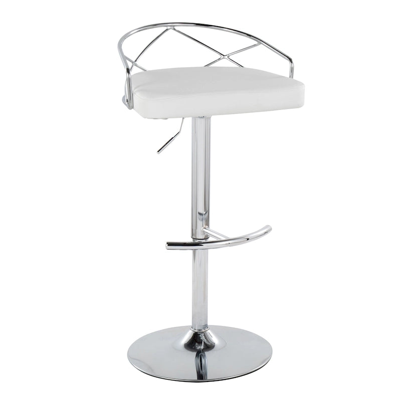 Set di 2 sgabelli da bar girevoli regolabili Glam - Velluto e similpelle