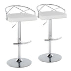 Set di 2 sgabelli da bar girevoli regolabili Glam - Velluto e similpelle