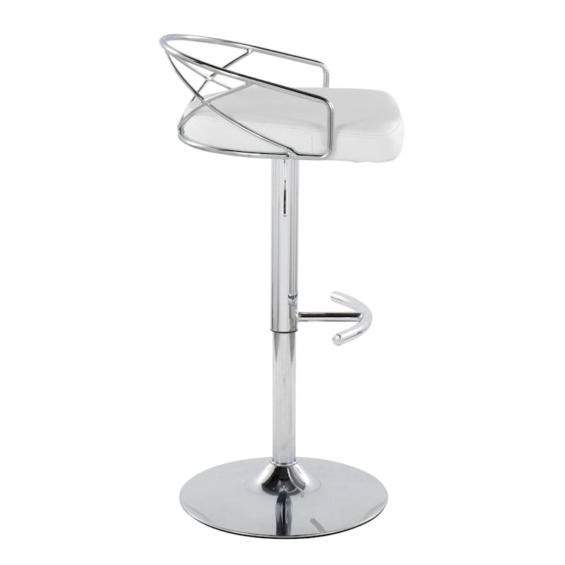 Set di 2 sgabelli da bar girevoli regolabili Glam - Velluto e similpelle