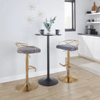 Set di 2 sgabelli da bar girevoli regolabili Glam - Velluto e similpelle