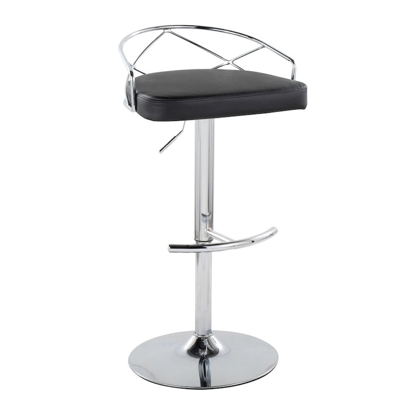Set di 2 sgabelli da bar girevoli regolabili Glam - Velluto e similpelle