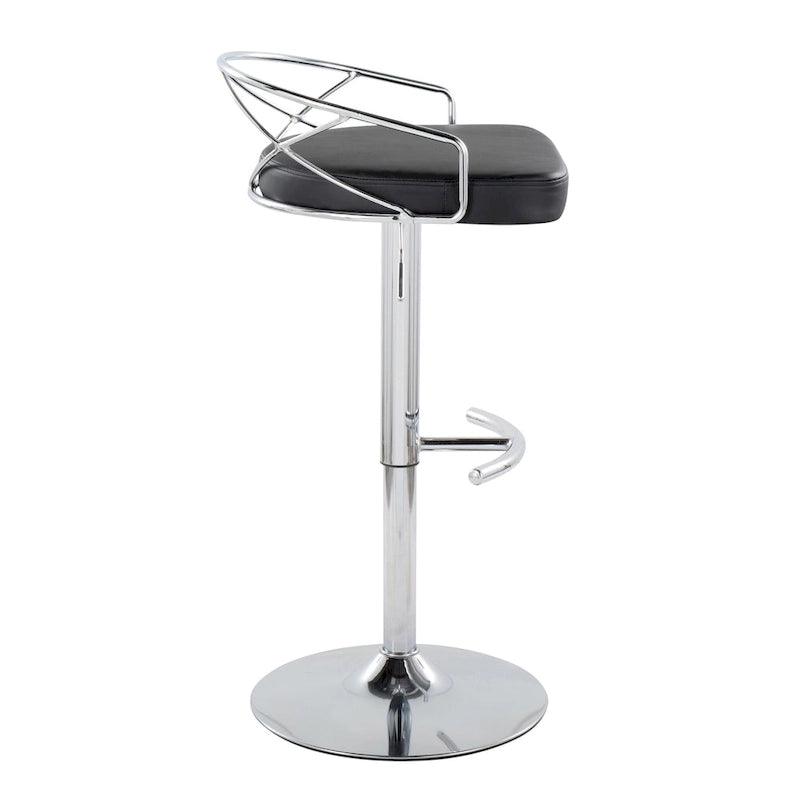 Set di 2 sgabelli da bar girevoli regolabili Glam - Velluto e similpelle