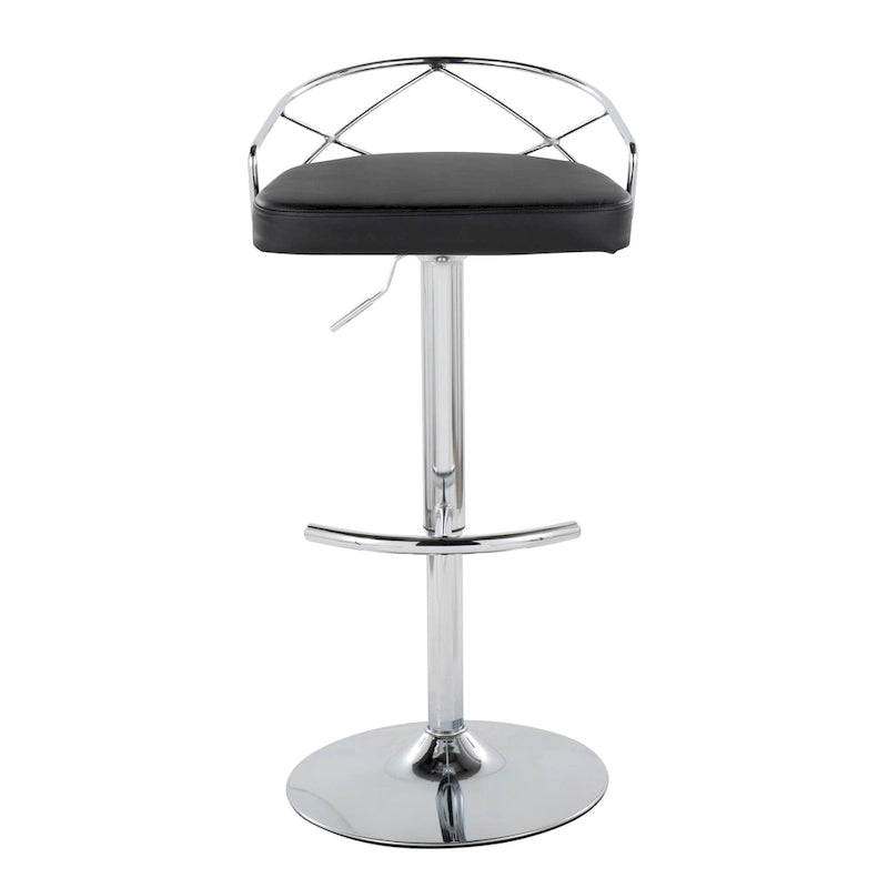Set di 2 sgabelli da bar girevoli regolabili Glam - Velluto e similpelle