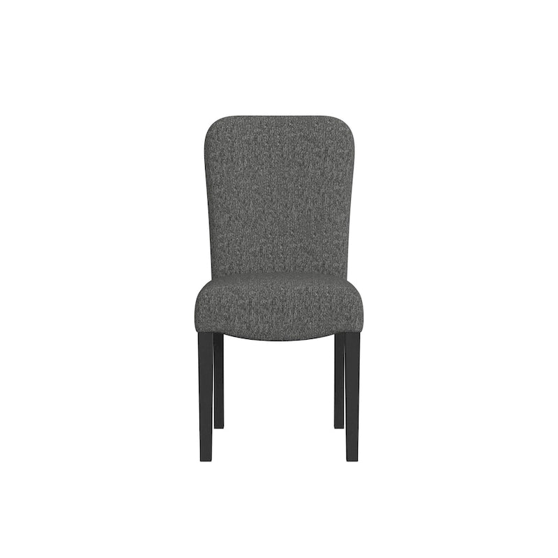 Sedia da pranzo imbottita con schienale arrotondato – in tessuto nero, set da 2