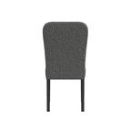 Sedia da pranzo imbottita con schienale arrotondato – in tessuto nero, set da 2