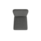 Sedia da pranzo imbottita con schienale arrotondato – in tessuto nero, set da 2