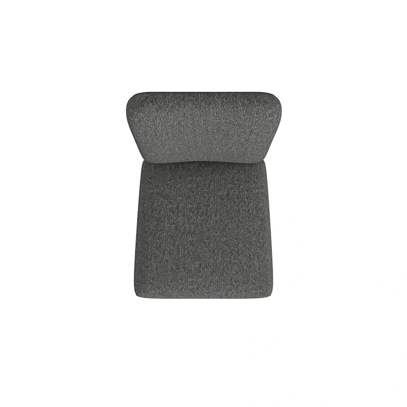 Sedia da pranzo imbottita con schienale arrotondato – in tessuto nero, set da 2