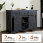 Madia/Credenza a Buffet in Stile Rustico/Country con Vano Contenitore - In Legno Riciclato Effetto Barnwood