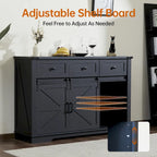 Madia/Credenza a Buffet in Stile Rustico/Country con Vano Contenitore - In Legno Riciclato Effetto Barnwood