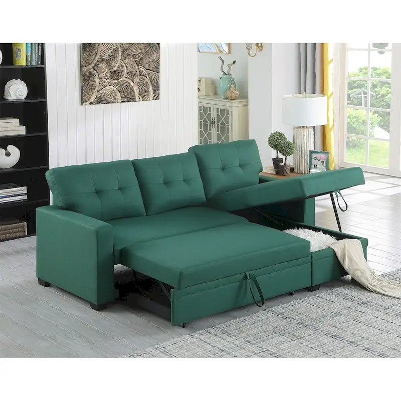Divano componibile imbottito estraibile con chaise longue