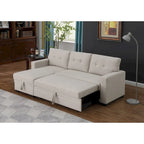 Divano componibile imbottito estraibile con chaise longue