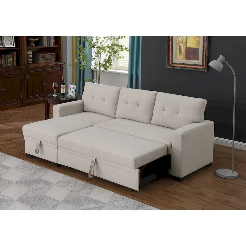 Divano componibile imbottito estraibile con chaise longue